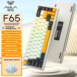 AULA F65 Mechanical Keyboard Wireless Tri Mode GASKET Structure Full Key Hot Plug RGB 67Keys PBT Custom Gaming Keyboard Laptops