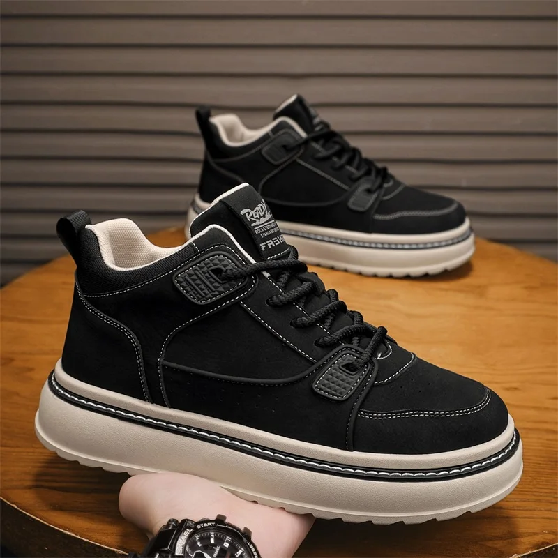 

Mens High Top Casual Sneakers Comfortable Breathable Shoes with Thick Sole for Height Increase