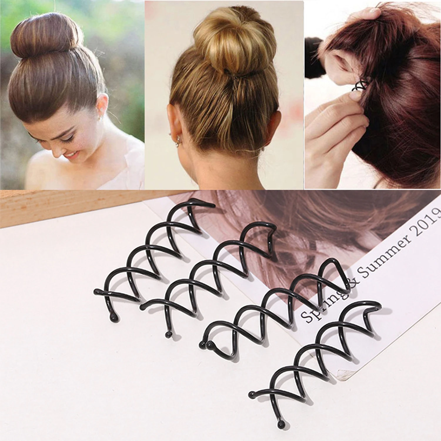 10pcs Metal Spiral Pin Hair Clip Twist Comb Hairpins Brooches Bobby Bun Stick Pick for Women Girl Wedding Accessories Ornaments