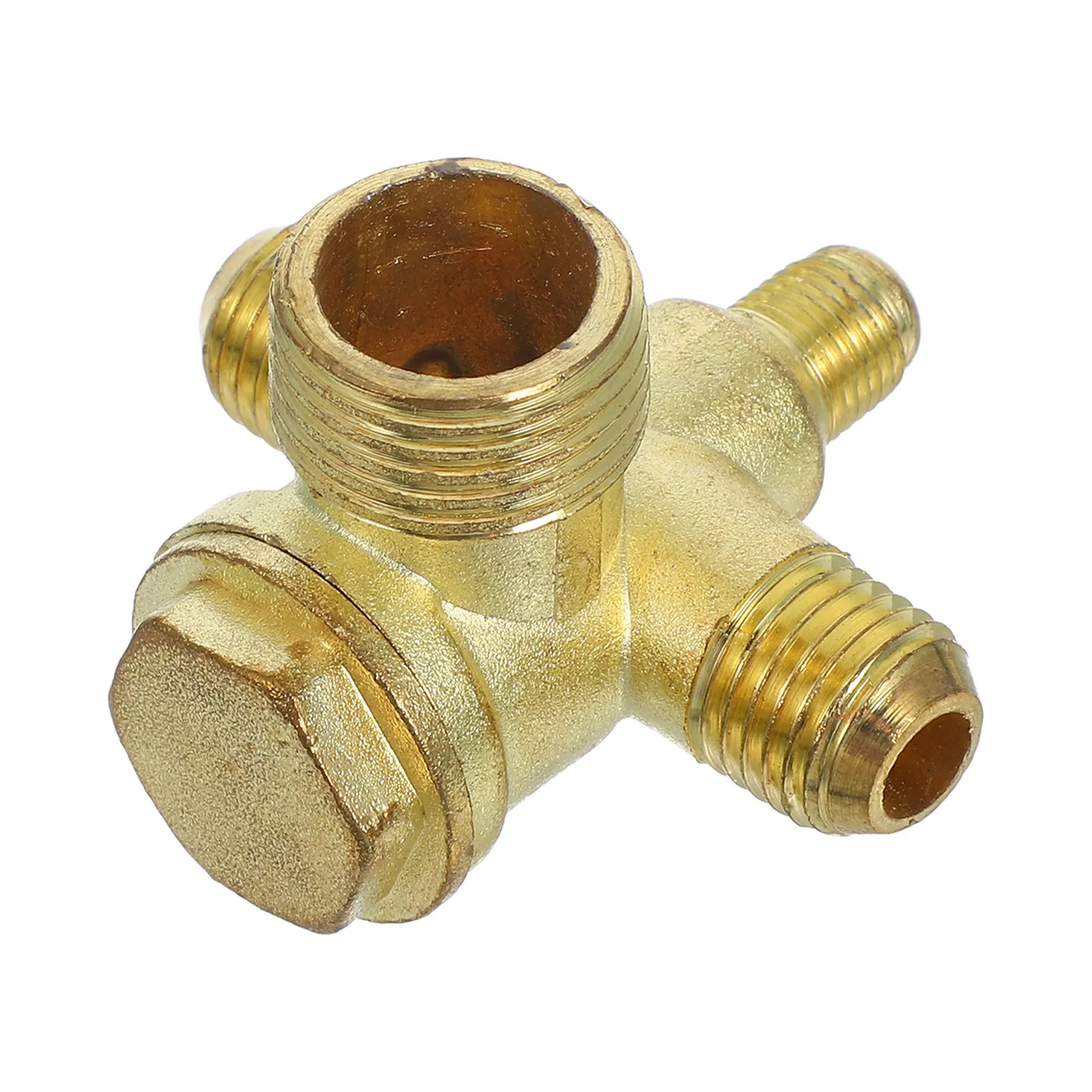 

4-Way Threaded Check Valve for Air Compressor Heavy-Duty Non-Return Pressure Valve Replacement Part Compatible with Tank and