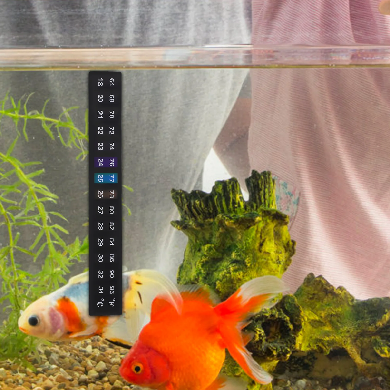 

10Pcs Aquarium Thermometer Sticker Stick on Color Coded Liquid Crystal Strip 18-34 Celsius Fish Tank Brewing Kombucha Storage