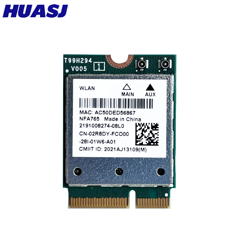 QCNFA765 M2 키 E Wi-Fi 6 BT 5.2 M. 모듈 NGFF Wifi NFA765A 802.11ac/Ax 2.4G/5G/6G 2400Mbps NFA765 WiFi6