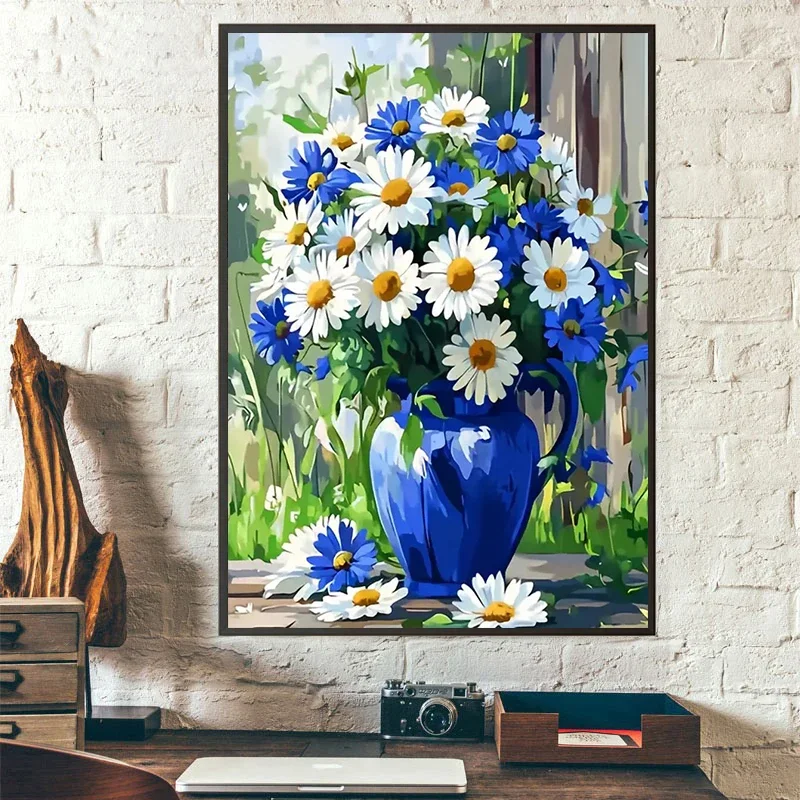 

Daisy Flowers 5D Diamond Painting Full Diamond Art Embroidery Hotel Office Living Room Home Decor DIY Diamond Cross Stitch Kits