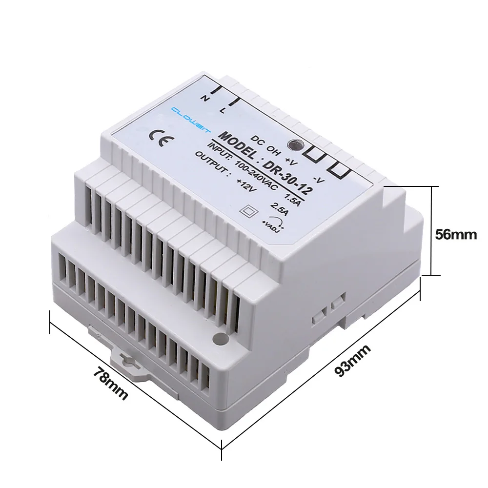 15W 30W 45W 60W Pojedyncze wyjście 5V 12V 15V 24V Przemysłowy przełącznik zasilania na szynę Din DR-15 DR-30 DR-45 DR-60 — zdjęcie 4
