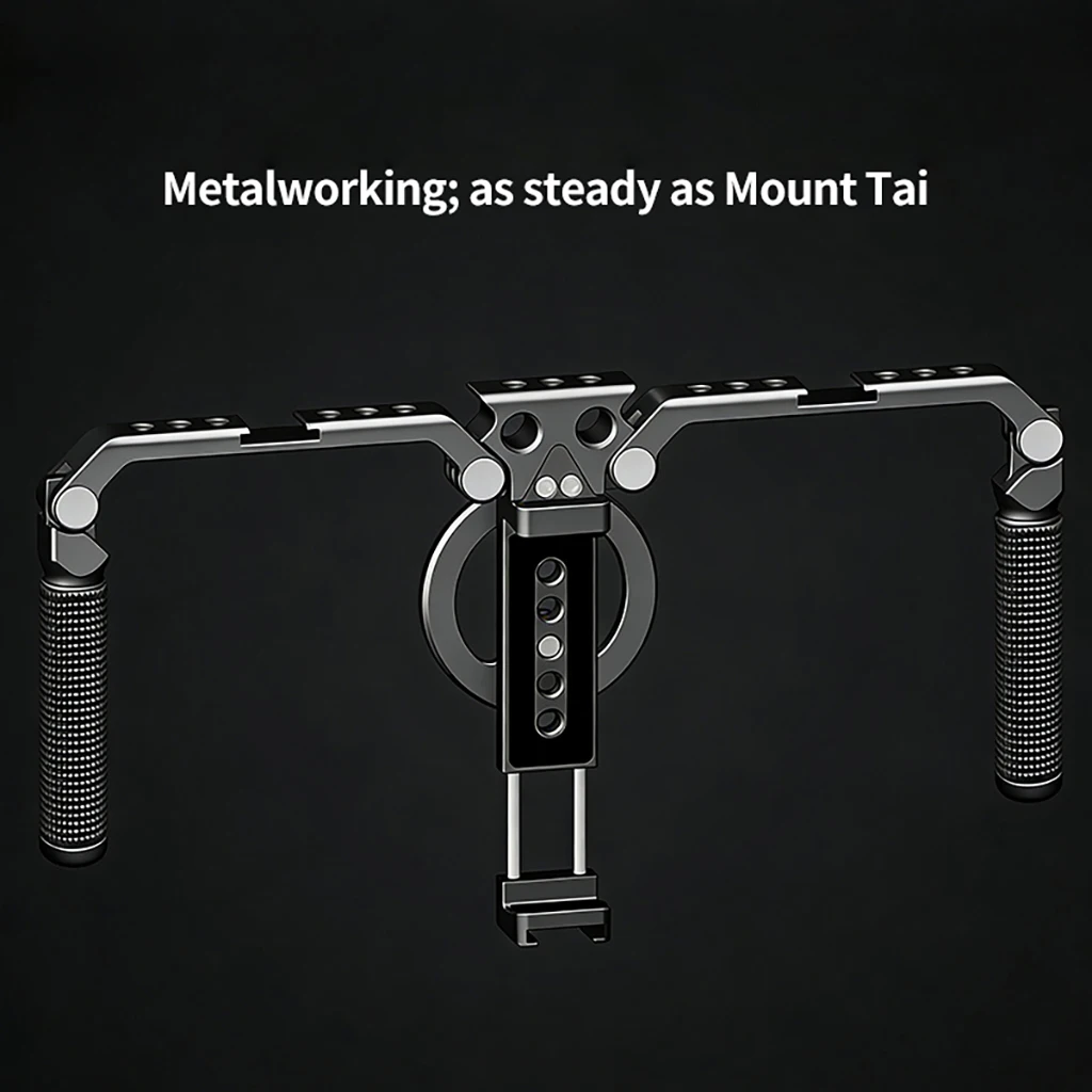 Faltbarer Telefonkäfig Videoaufnahme-Telefonstabilisator, Smartphone-Video-Rig mit Griffen für iPhone Samsung Huawei – Detail 23
