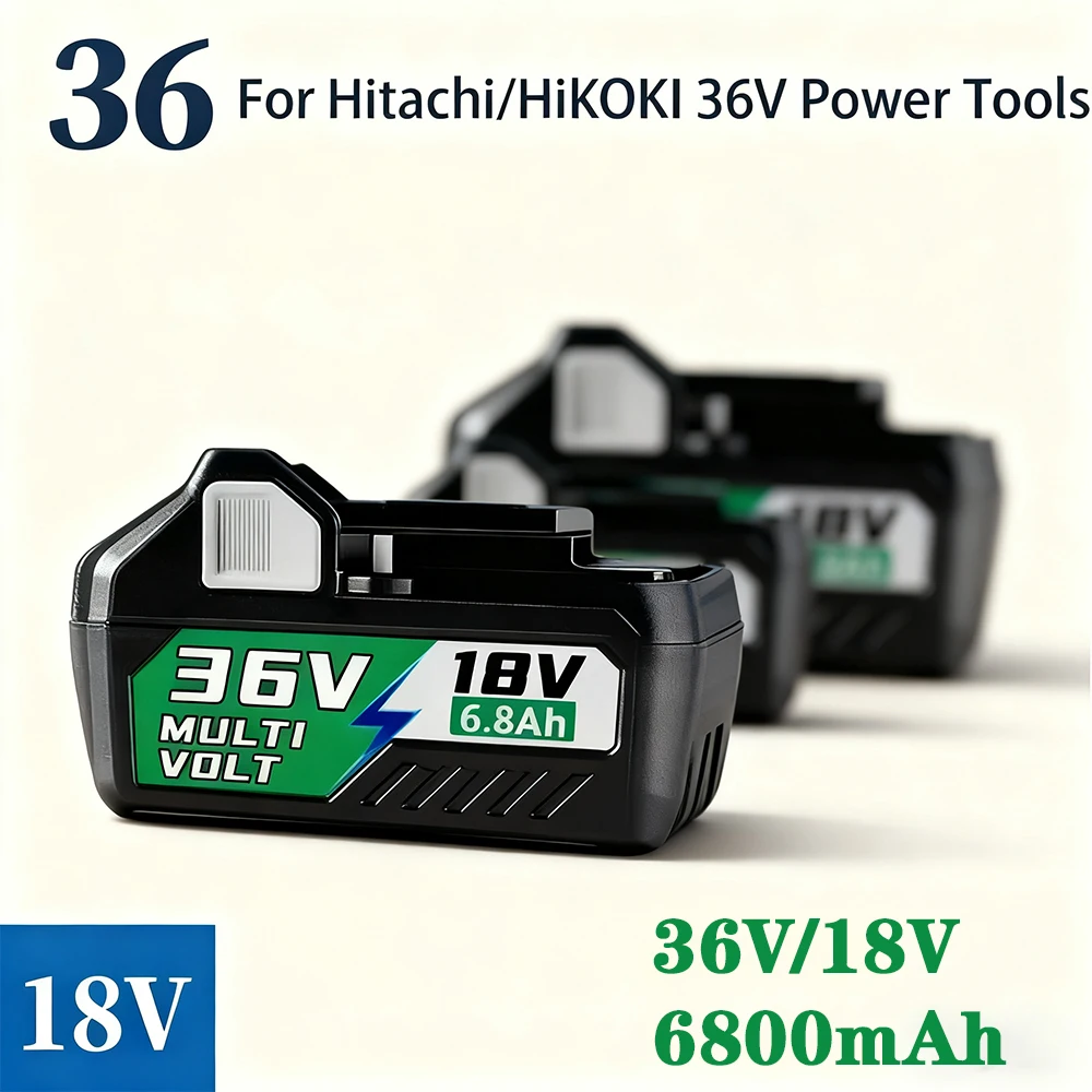 For Hitachi HiKOKI: 36V 6.8Ah High Capacity Li-ion Battery, Rechargeable Replacement for BSL1860 BSL1840 DS18DSL