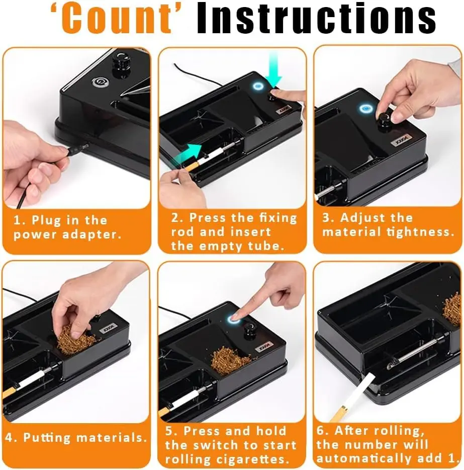 Máquina laminadora de cigarrillos automática, 3 uds., 6,5/8mm, 3 en 1, máquina para cigarrillos eléctrica, inyector de detección inteligente, herramientas para tabaco