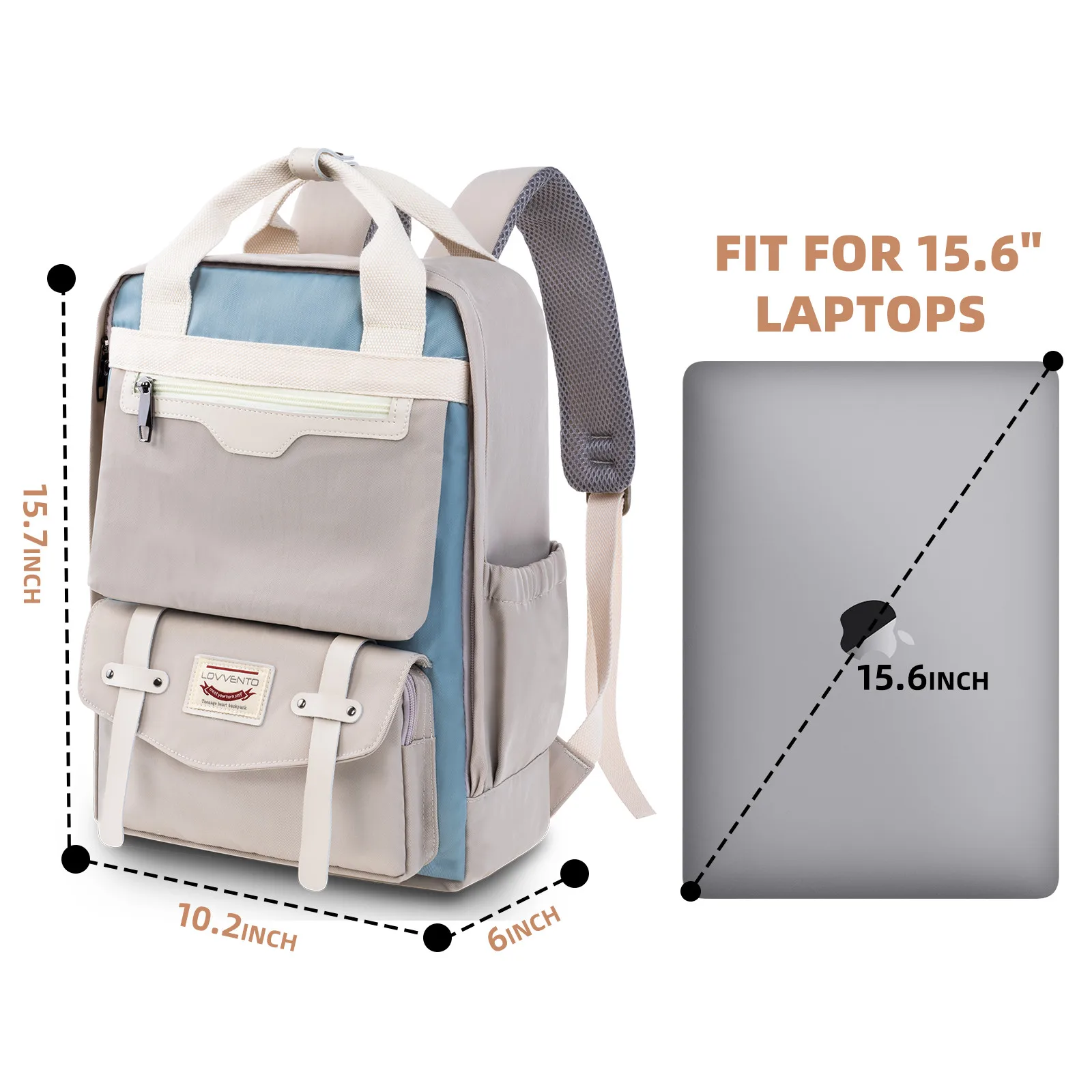 Sacs d'école étanches de grande capacité, sac à dos pour ordinateur portable extérieur, loisirs, multi-poches, collège, haute qualité, 15.7 pouces, nouveau