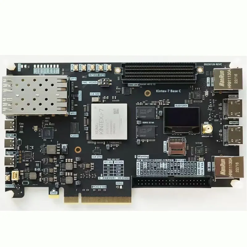 FPGA Xilinx Kintex-7 XC7K325T PCIE Development Board with Dual Gigabit Ethernet Ports Dual 10-Gigabit SFP Optical FMC LPC