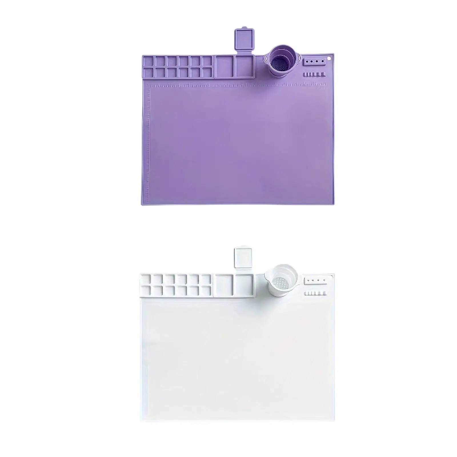 Silicone Painting Mat with Cup Non Slip Multipurpose Nonstick Silicone Sheet for DIY Painting Art Handmade Art Beading Drawing