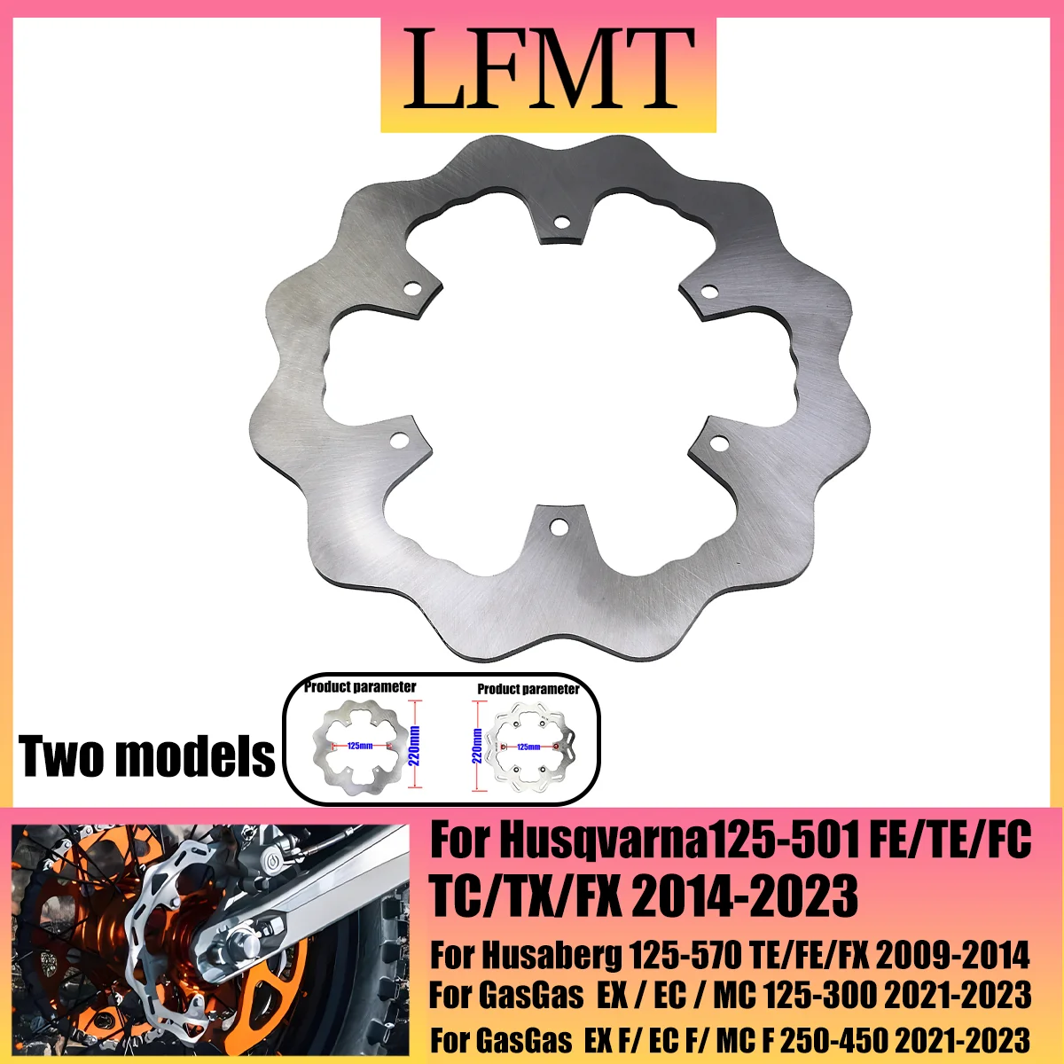 

Motorcycle 260MM 220MM Front Rear Brake Disc Rotor Set For KTM EXC EXCF SX SXF XC XCW XCF TPI 6Days For Husqvarna FE TE FC TC TX