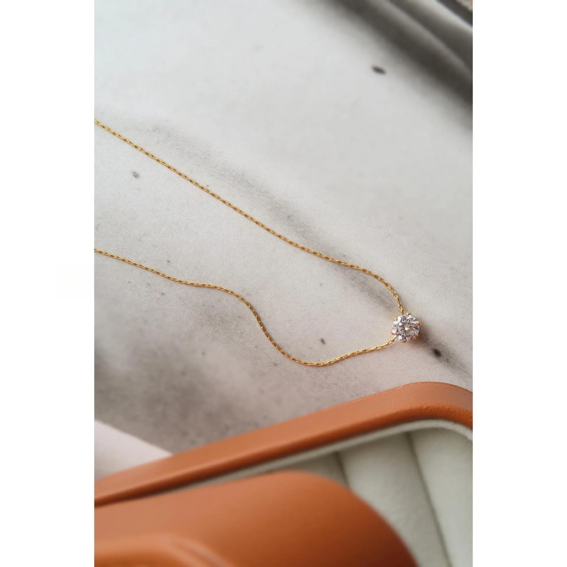 Zircon Necklace Women's Diamond Pendant, Flexible, Simple, and Light Luxury Titanium Steel Electroplated Collar Chain