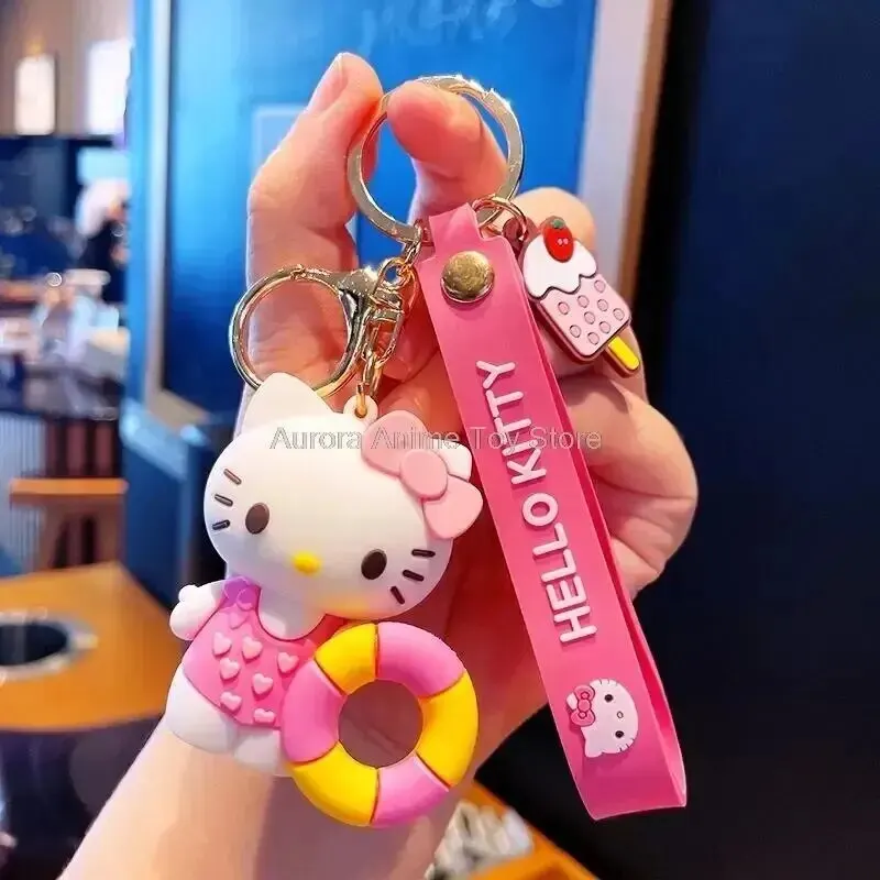 Sanrio Hello Kitty Keychain Kawaii Anime Cartoon Cinnamoroll Car Key Ring Dolls Pendant Backpack Ornaments Gifts for Friends