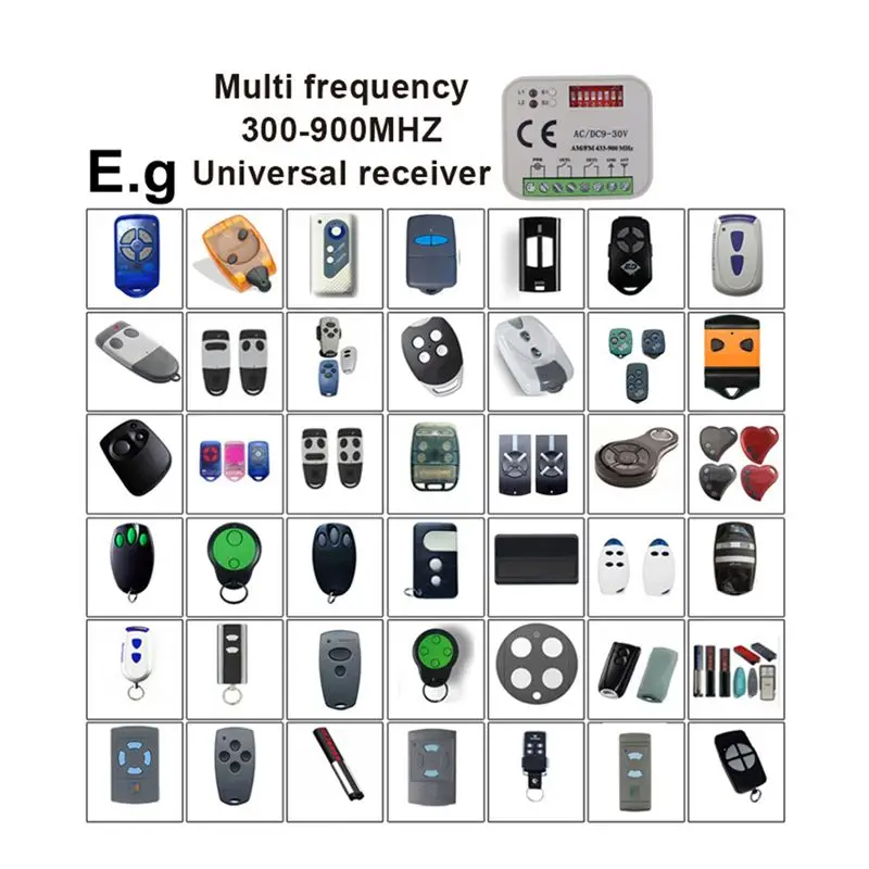 (A03R) Universal Garage Door Voice Remote Control Receiver 2 CH Controller Switch for Transmitter RX Multi Frequency 300-900MHz