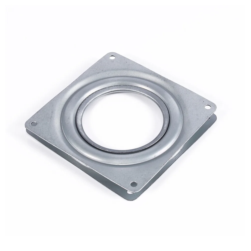 

Rotating Display Shelf Base 72Mm Zinc Plated Turntable Bearing 50Kg Load Capacity Ball Bearing Raceway 6 Inch Square Plate