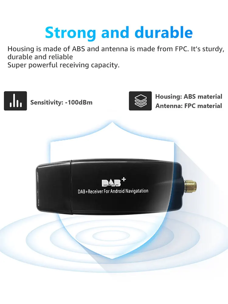 DAB + صندوق راديو استقبال محول سيارة DAB + صندوق راديو رقمي هوائي واجهة USB جوية لنظام أندرويد 5.1 وما فوق راديو السيارة
