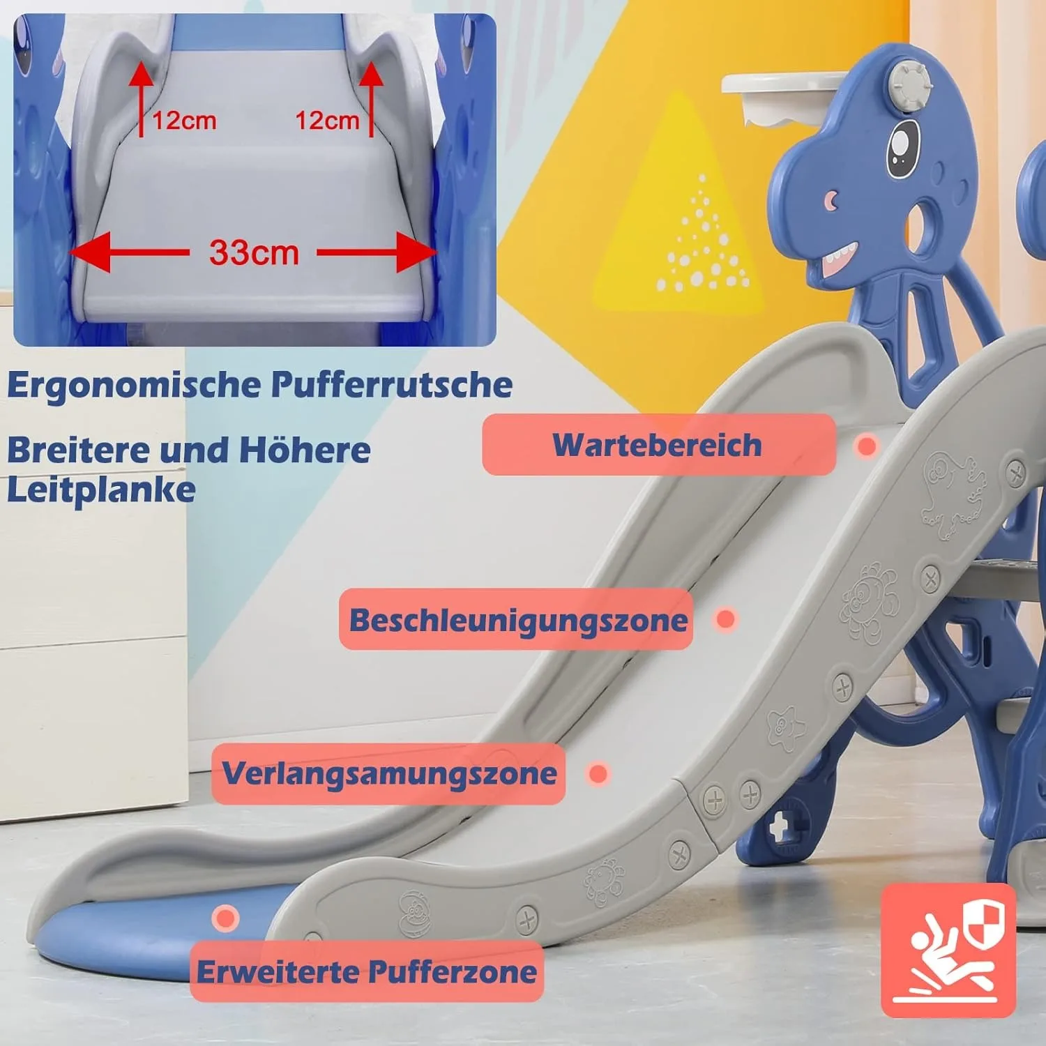 4 in 1 Toddler Slide & Swing Set Baby Slide for Toddlers with Basketball Hoop Indoor Outdoor Toddler Playset Christmas Gift