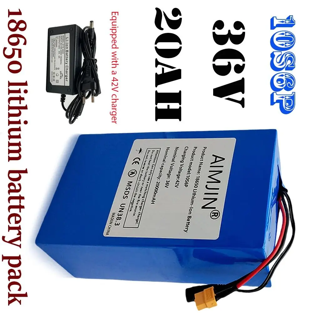 

New 36V 20AH 10s6p Li-ion Battery Pack 42 20000mAh 1500W Electric Scooter and Bike Battery with Built-in 50A BMS + Charger