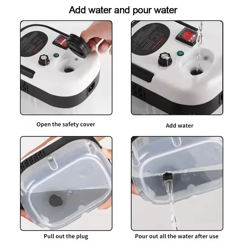 Limpiador a vapor portátil de mano, máquina de limpieza a vapor a alta temperatura y presión con cabezales de cepillo para cocina y coche