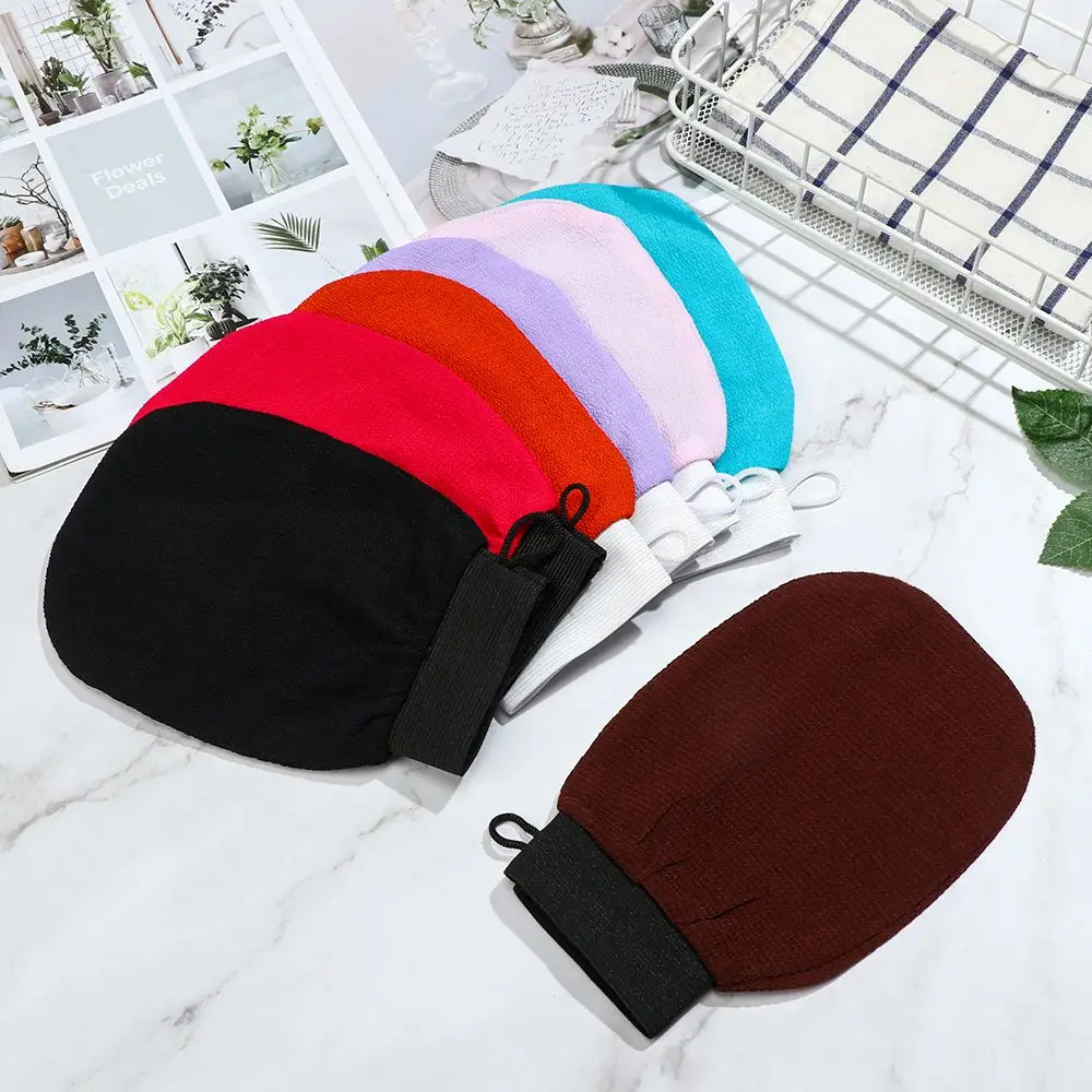 

Прочный массажный очиститель из искусственного шелка, отшелушивающее полотенце, скруббер для душа, перчатки для протирки тела, ванны