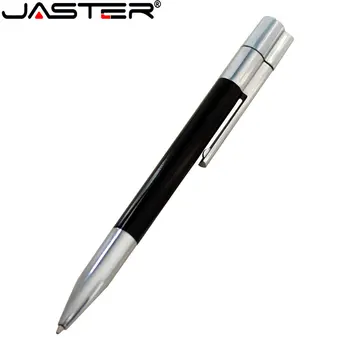 Jaster esferográfica usb flash drive 64gb capacidade real metal pen drive 32gb azul memória vara logotipo personalizado gratuito pendrive presentes legais
