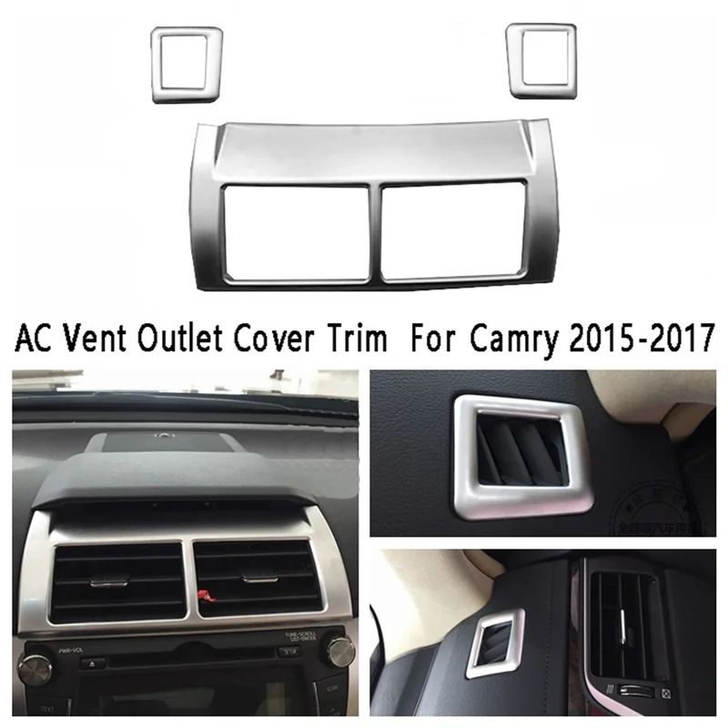 Car Interior Dashboard Air Conditioner AC Vent Outlet Cover Trim for Toyota Camry 2015-2017