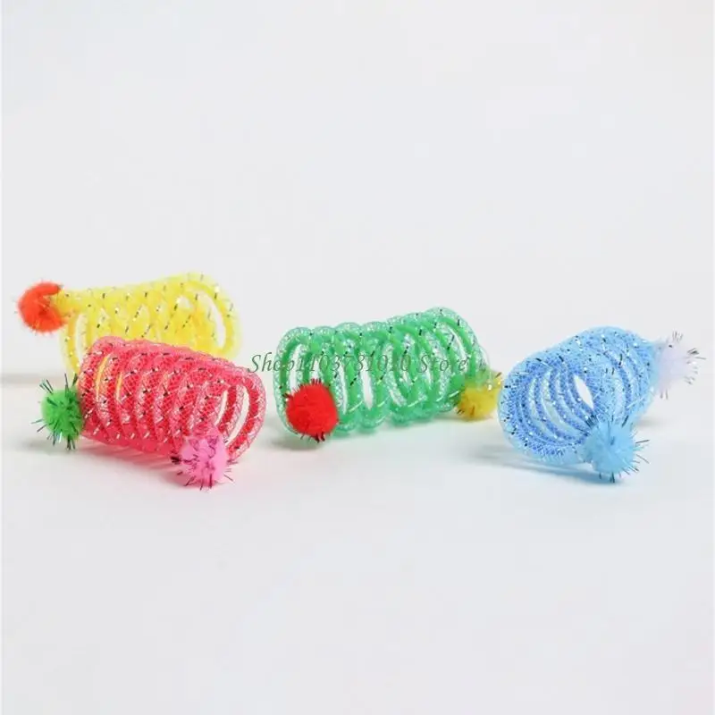 U55D 2PCS Buntes Federrohrkatzen Spielzeug ermutigt aktives Spielzimmer oder Garten