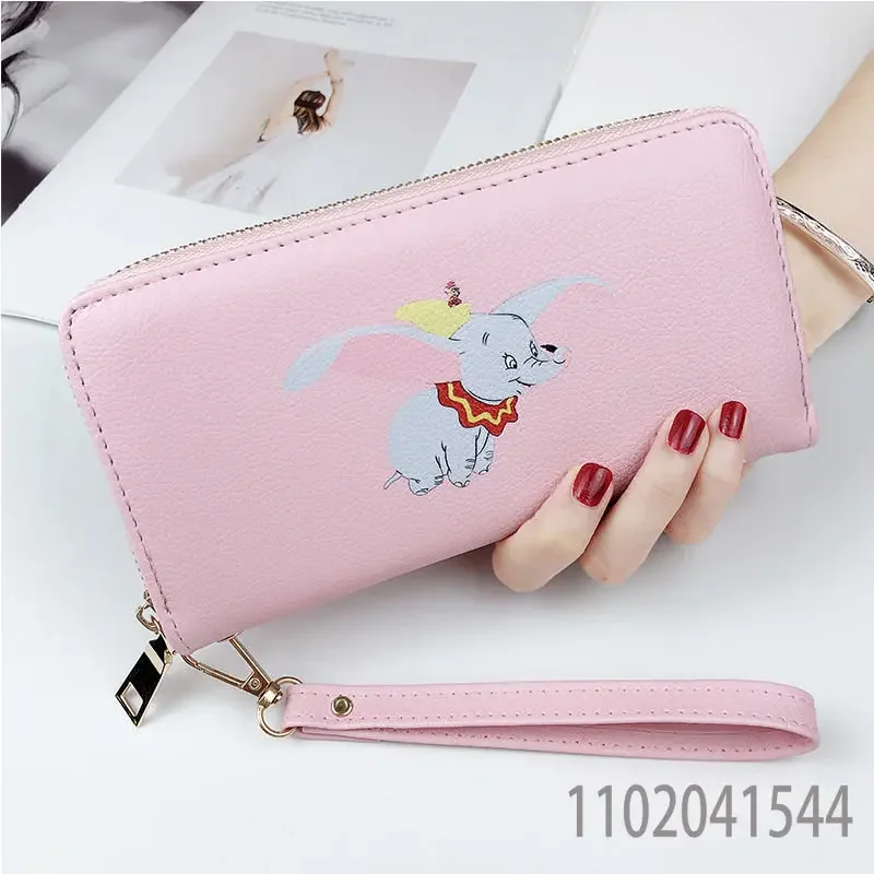 Disney Dumbo Wallet for Women Girl Children Cute Coin Purse Luxury Designer Bag Portable Pink Khaki with Zipper Birthday Gift