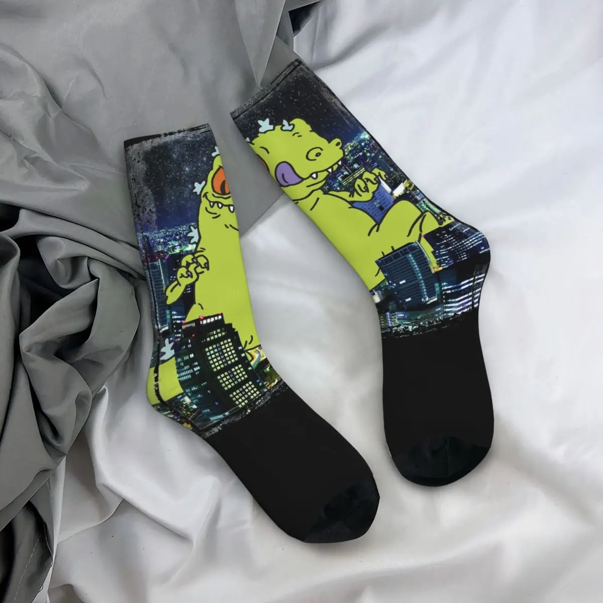 Reptar Socks City Rampage Portrait Gothic Stockings Women Men Soft Running Socks Autumn Pattern Anti Skid Socks