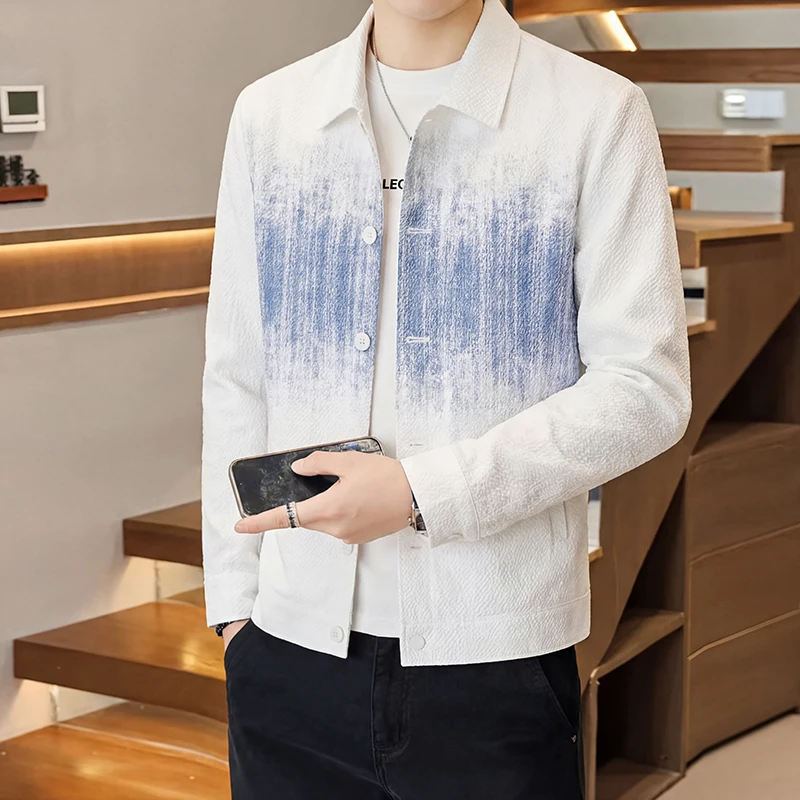 Men's Sunscreen jacket spring men turndown collar Light and thin coat man Breathable casual wear Quick-drying Sunscreen clothing