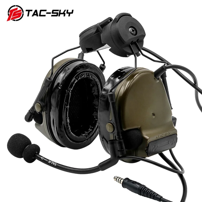 

TS TAC-SKY COMTAC III ARC Helmet Mounted Tactical Headset Electronic Shooting Earmuffs Noise Cancelling Pickup COMTAC Headset