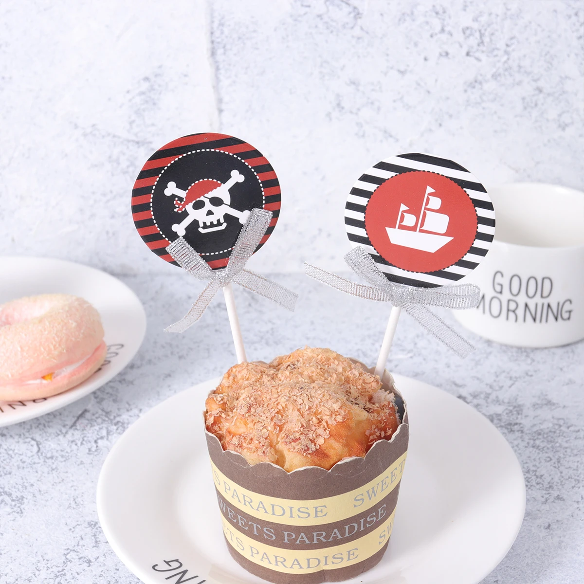 

20 Pcs Pirate Theme Cake Toppers Dessert Picks Cupcake Decor Birthday Party Supplies Festive Atmosphere Premium Quality