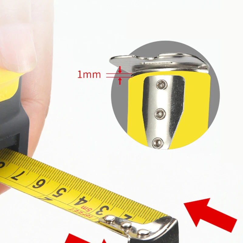 شريط قياس متري 3م/5م/7.5م/10م قابل للسحب بقياسات بوصة وسميكة مقاومة للتآكل من الفولاذ أدوات قياس منزلية