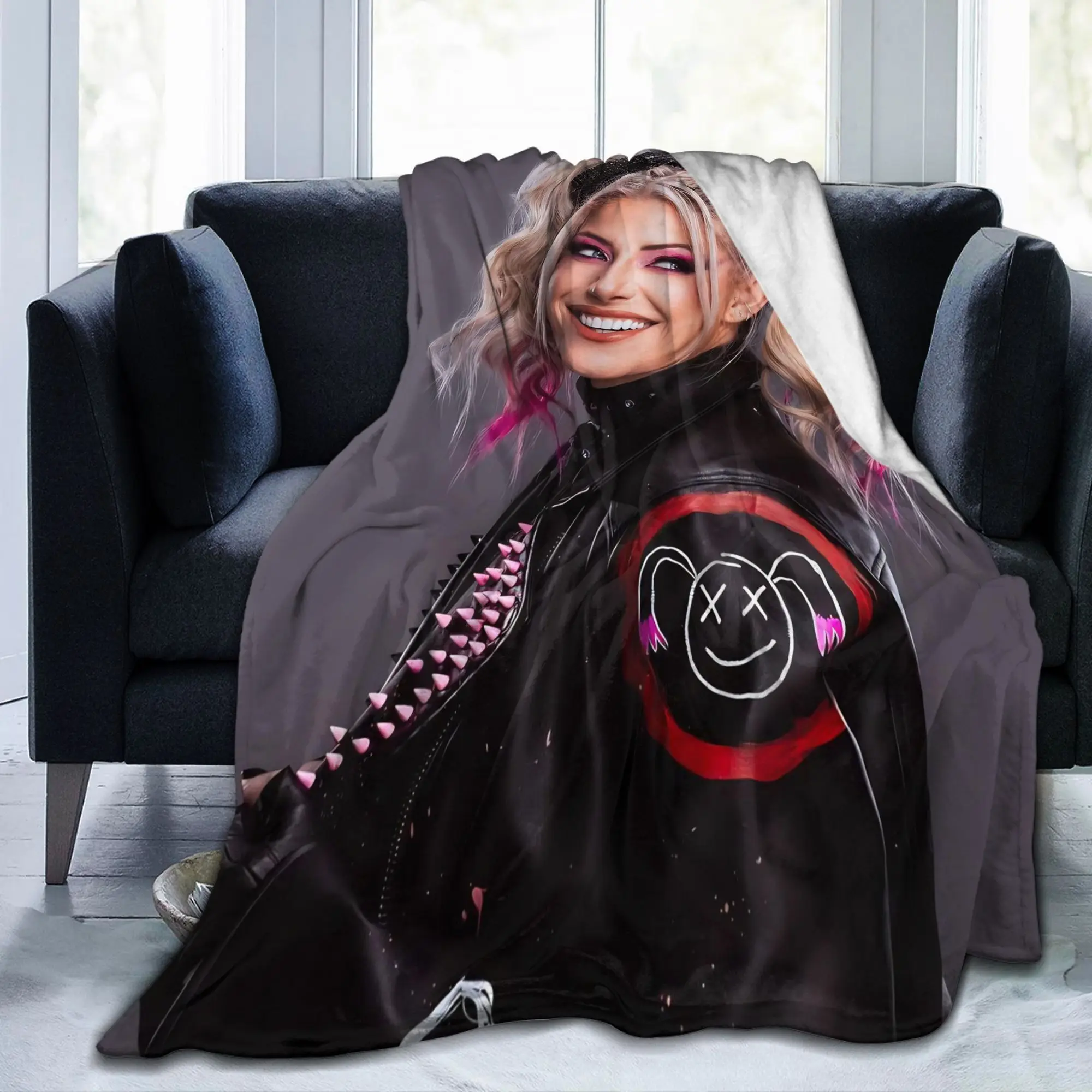 Alexa Wrestler Blisses Vintage Blankets Flannel Wrestling Cool Lightweight Thin Throw Blanket for Sofa Couch Gift Portable