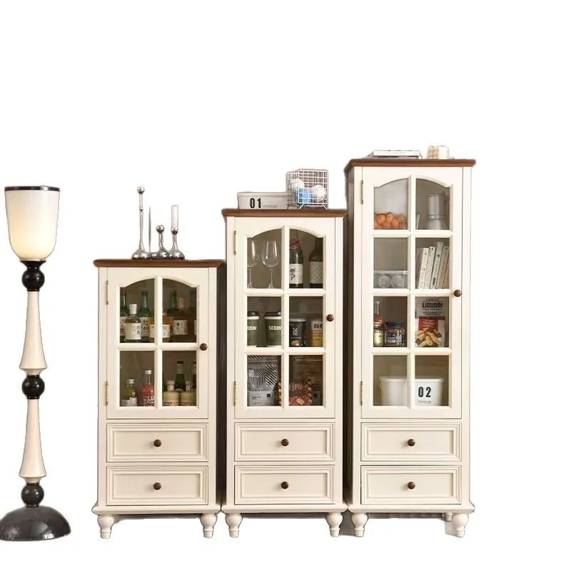 

Solid wood wine cabinet Cream style side cabinet