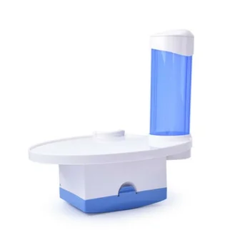 Dental tray with tissue box and cup holder for dental chair unit