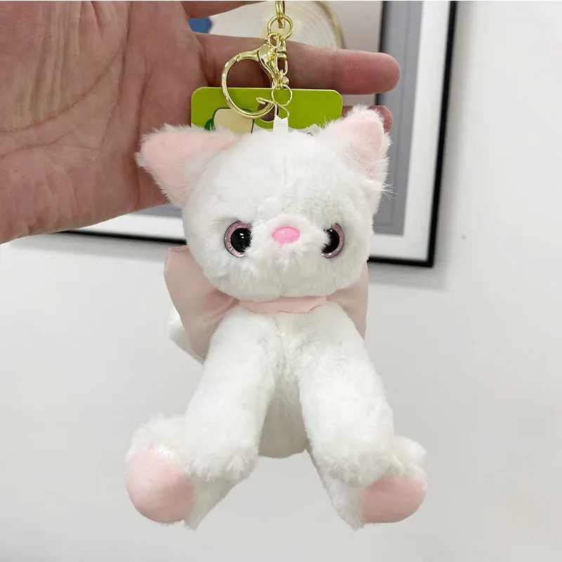 15cm Cute Bow Cat Keyring Doll Kawaii kitty Plush Keychain Stuffed Doll Keychain Car Keyring Pendant Girls Women Bag Accessories