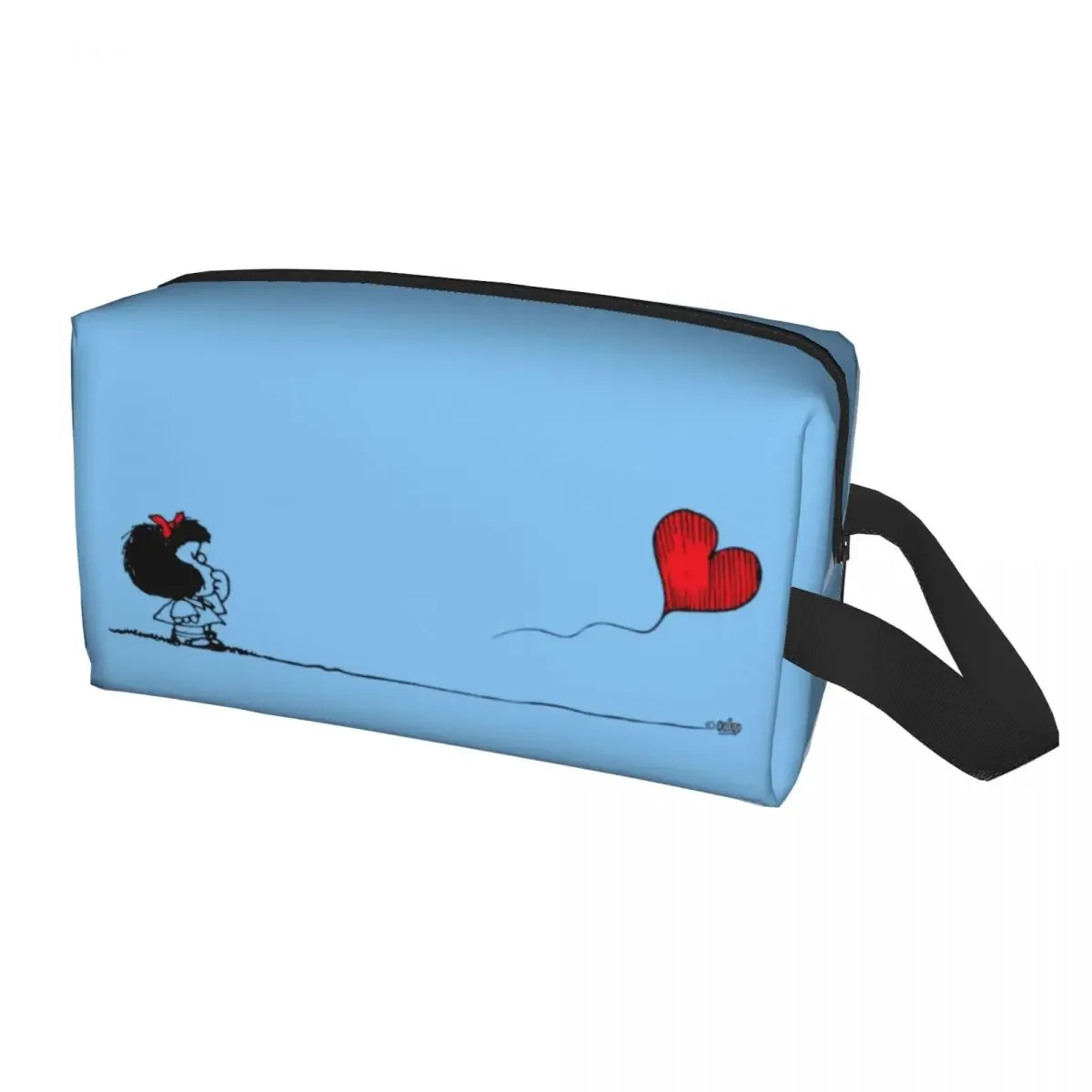 Borsa da toilette da viaggio personalizzata Kawaii Mafalda Balloon Heart Donna Cartoon Quino Comics Borsa per cosmetici per trucco Kit Dopp per