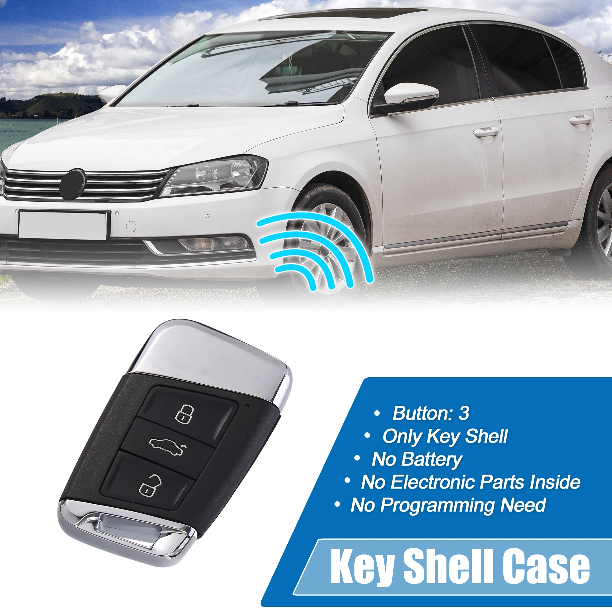 X Autohaux Car Remote Key Case Shell 3 Buttons Cover Tools for Vw for Skoda Superb A7 New Magotan B5 Passat Variant Accessories