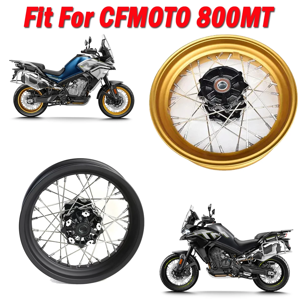 

Motorcycle CFMOTO 800MT MT800 MT-800 front wheel hub rear wheel hub aluminum wheel steel rings