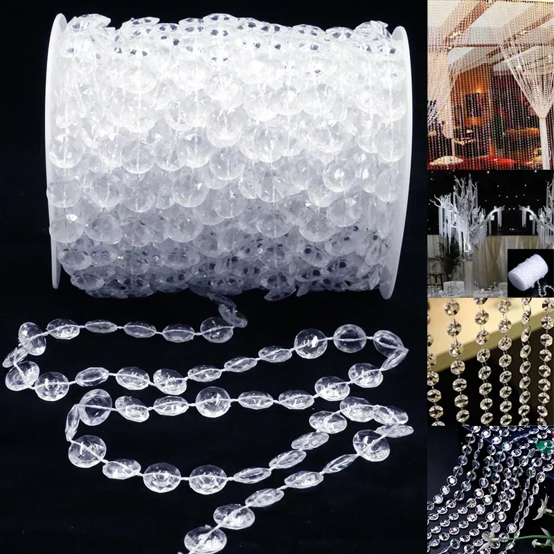 30M Crystal Glass Bead Curtain European Living Room Bedroom Crystal Bead Curtain Wedding Festival Party Crystal Beads Decor