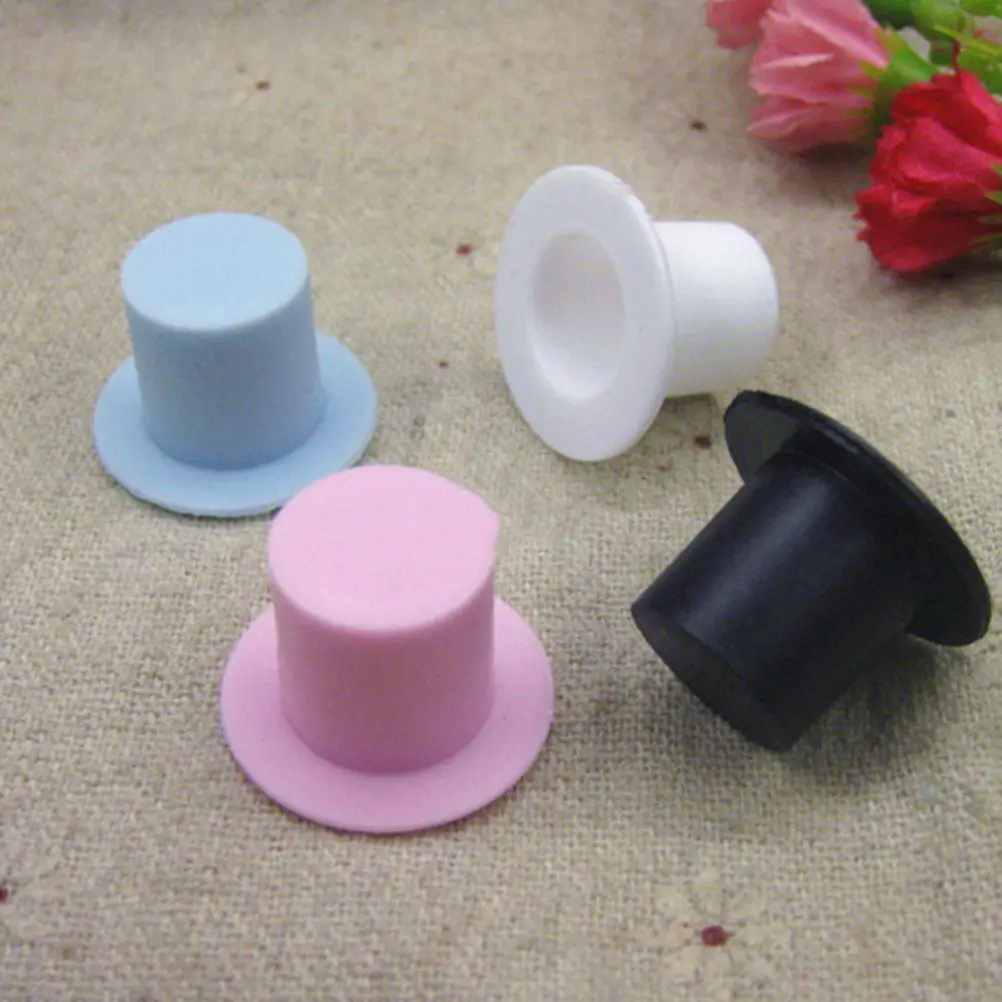 

80Pcs Cute Mini Clown Hat Fine Workmanship Plastic Small Color Hat for Micro Garden Dollhouse Decor Desktop Ornament Party Favor