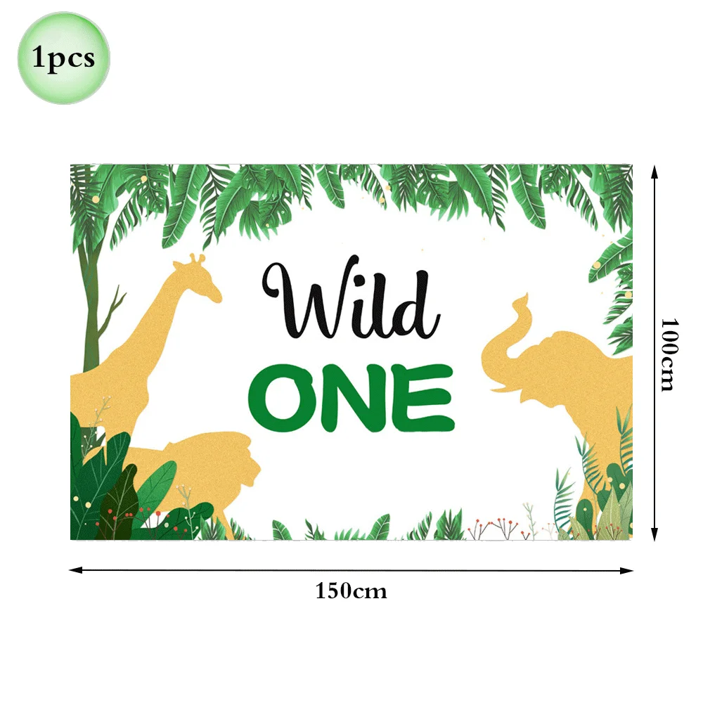 1 Satz Wald Tier Leopard Tiger Druck Platte Tischdecke Servietten Wald Banner Dschungel Safari wild eine Geburtstags feier Dekoration – Detail 28