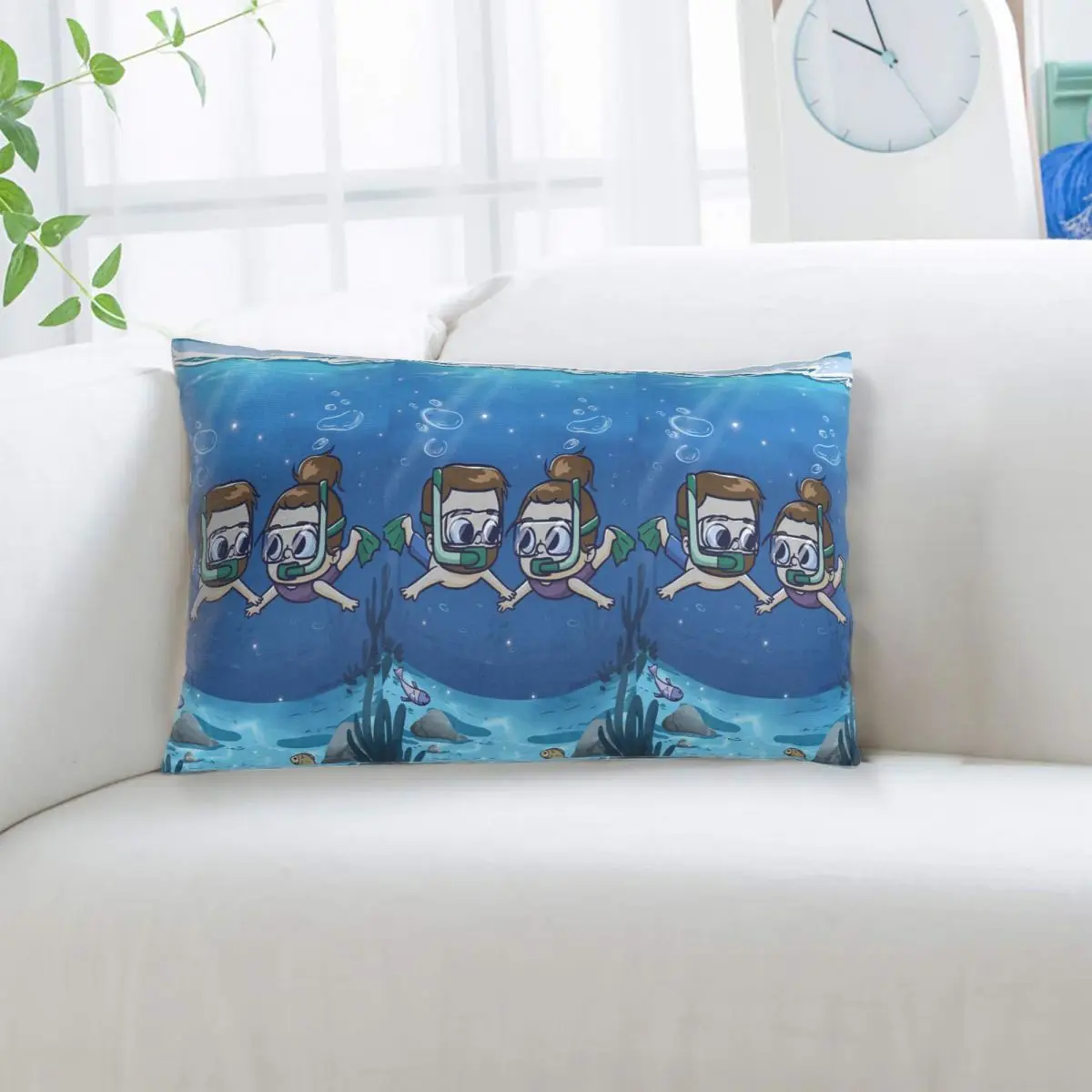 Under Water Couple - Pibubear Rectangle Pillowcase Cushion Cover Decorative Bedroom Bed Home Comfort Throw Pillow