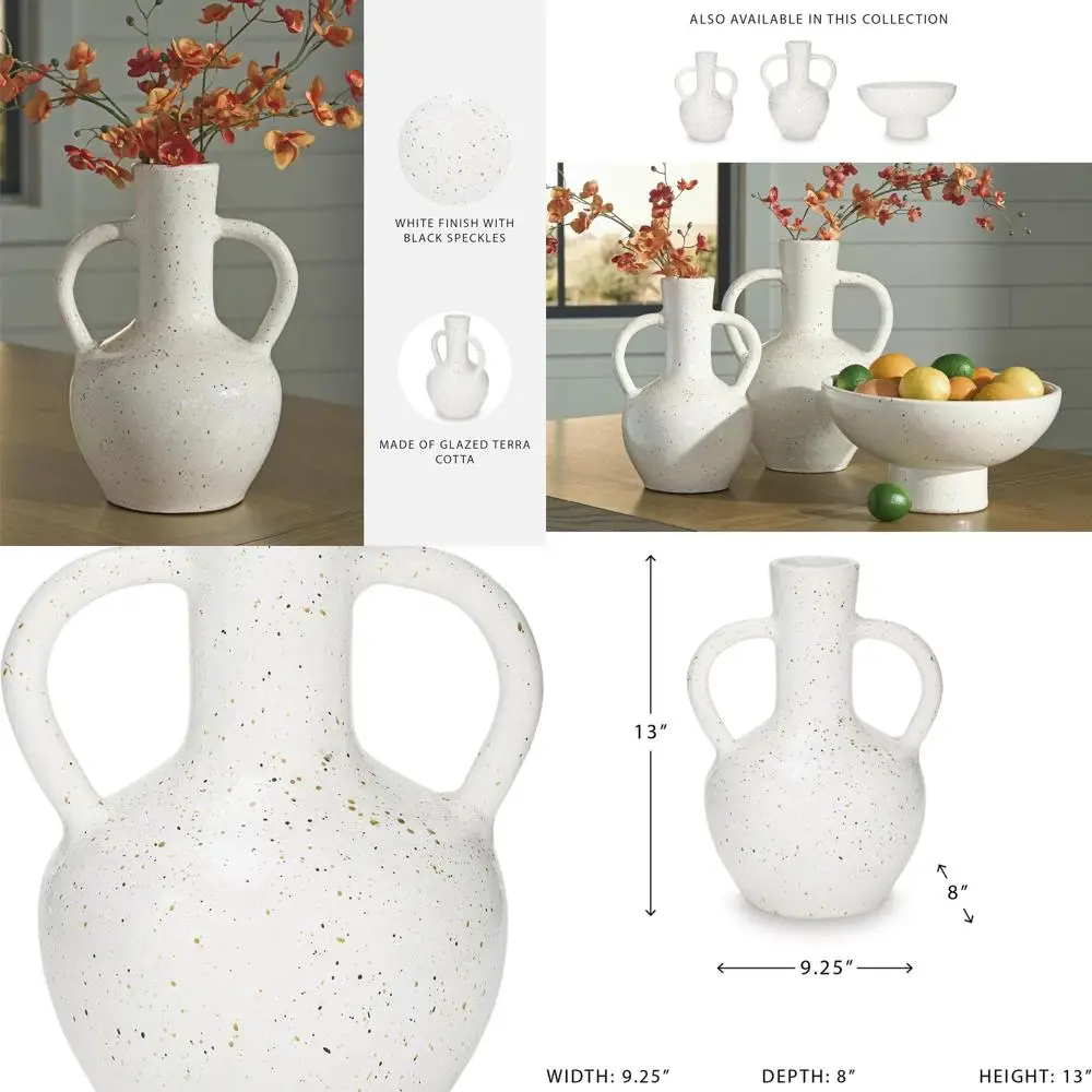 

Ваза Dallinworth с ручкой, в стиле кэжуал, белая и черная