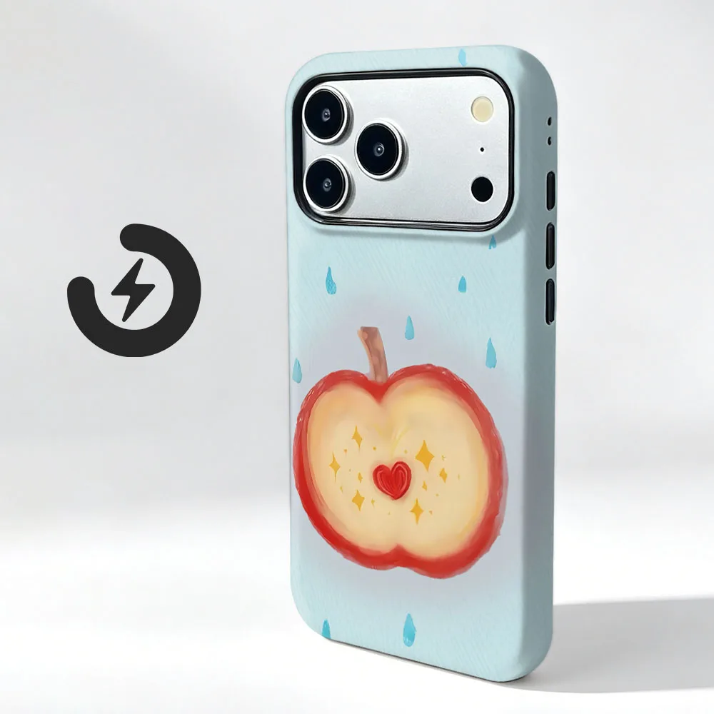 Capa Magnética para Celular Honor 200 100 90 70 Pro Magic 7 8 6 Pro com Padrão de Maçã Vermelha Fofa, Capa Protetora 2 em 1 com Película Anti-impacto