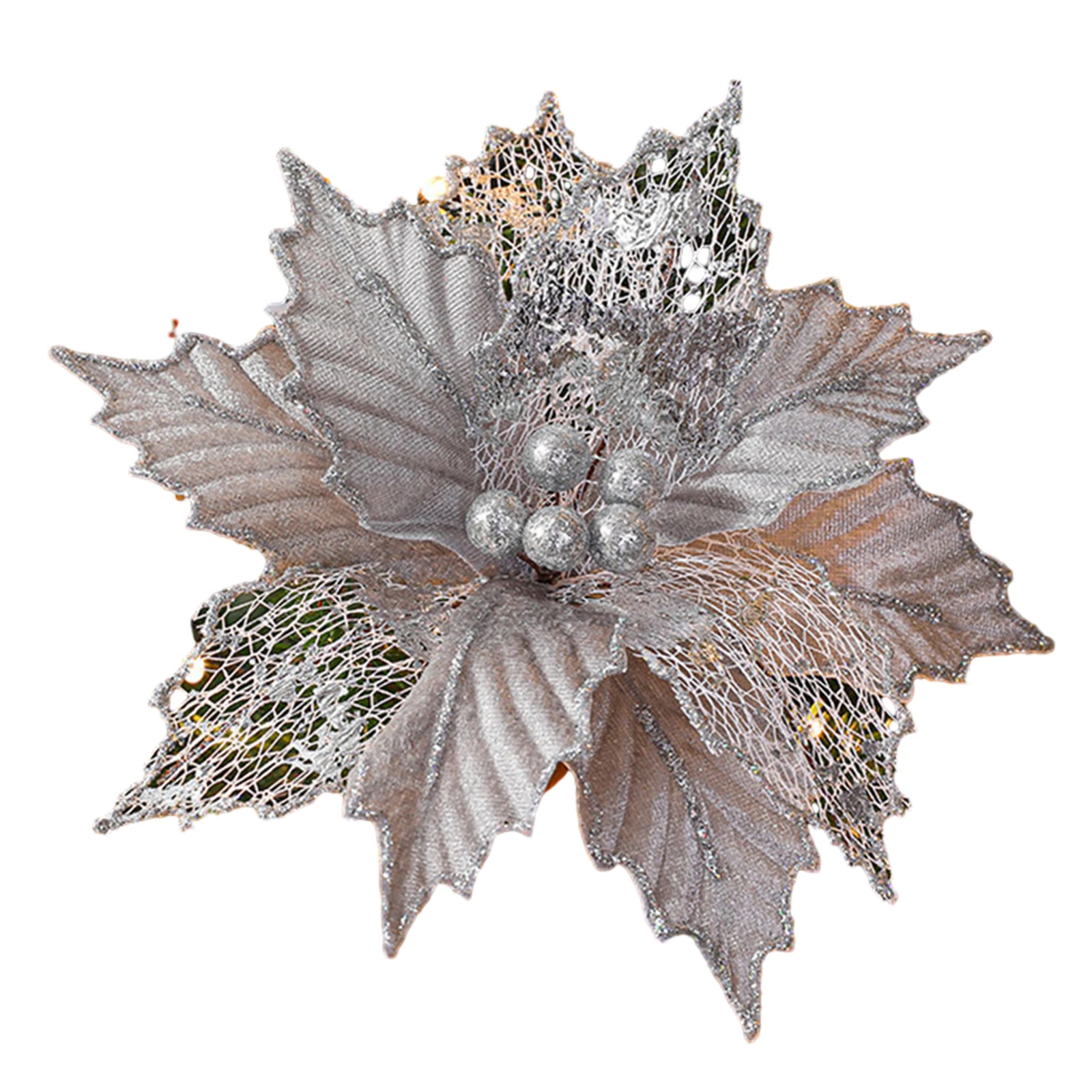 24cm brillo Navidad flor de Pascua árbol de Navidad colgante decoración de Feliz Navidad para 2024 decoración accesorios de fiesta