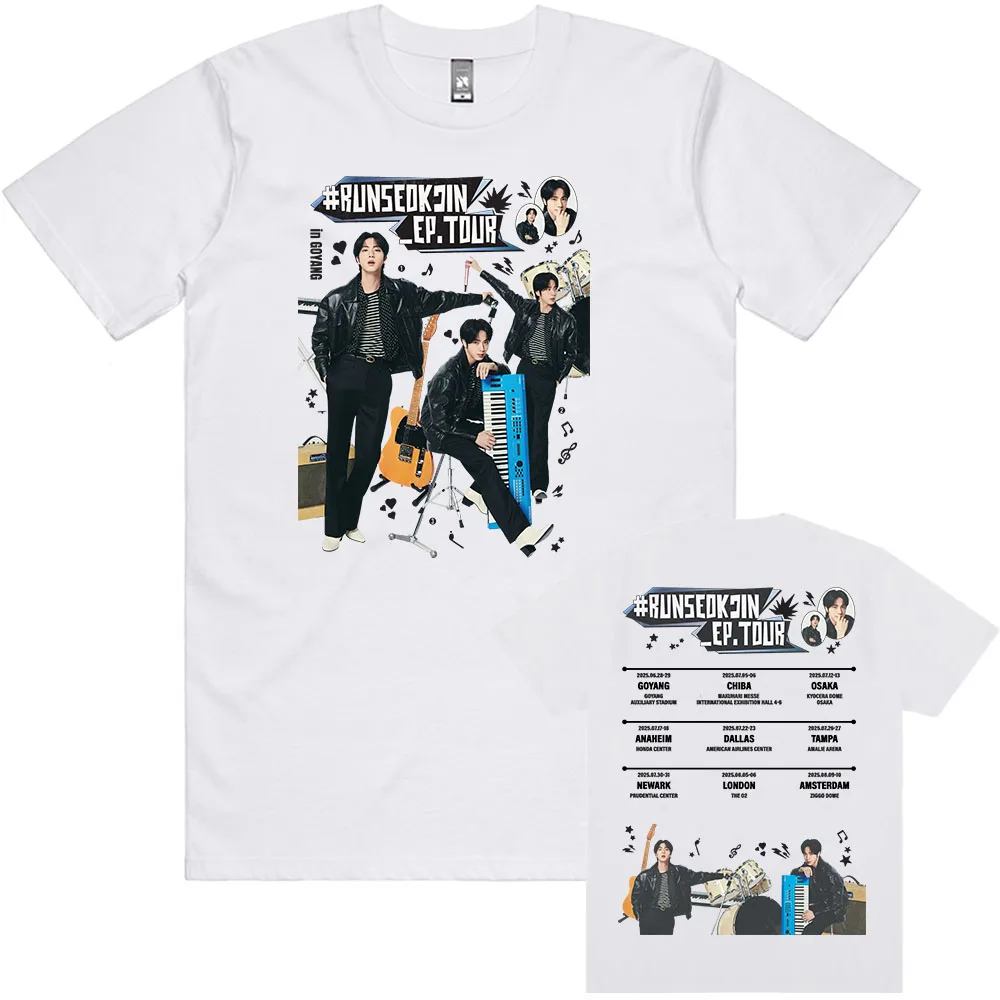 Jin RUNSEOKJIN EP TOUR 2025 Tshirts Korean Singer Graphic Print T-shirt Short Sleeve Cotton Summer T Shirt for Men/Women Clothes image 3