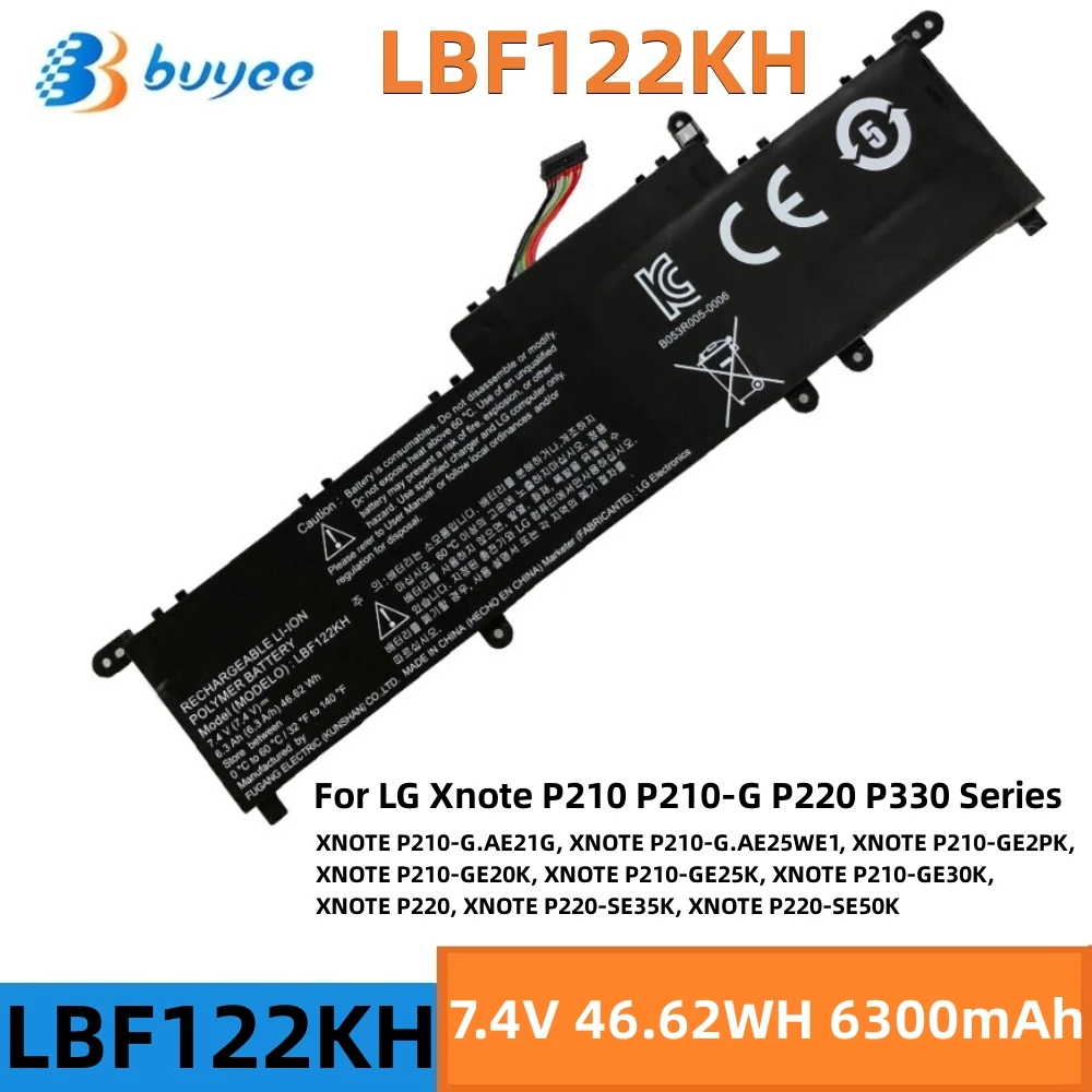 New LBF122KH Laptop Battery For LG Xnote P210 P220 P330 Series Tablet Notebook 7.4V 46.62Wh 6300mA