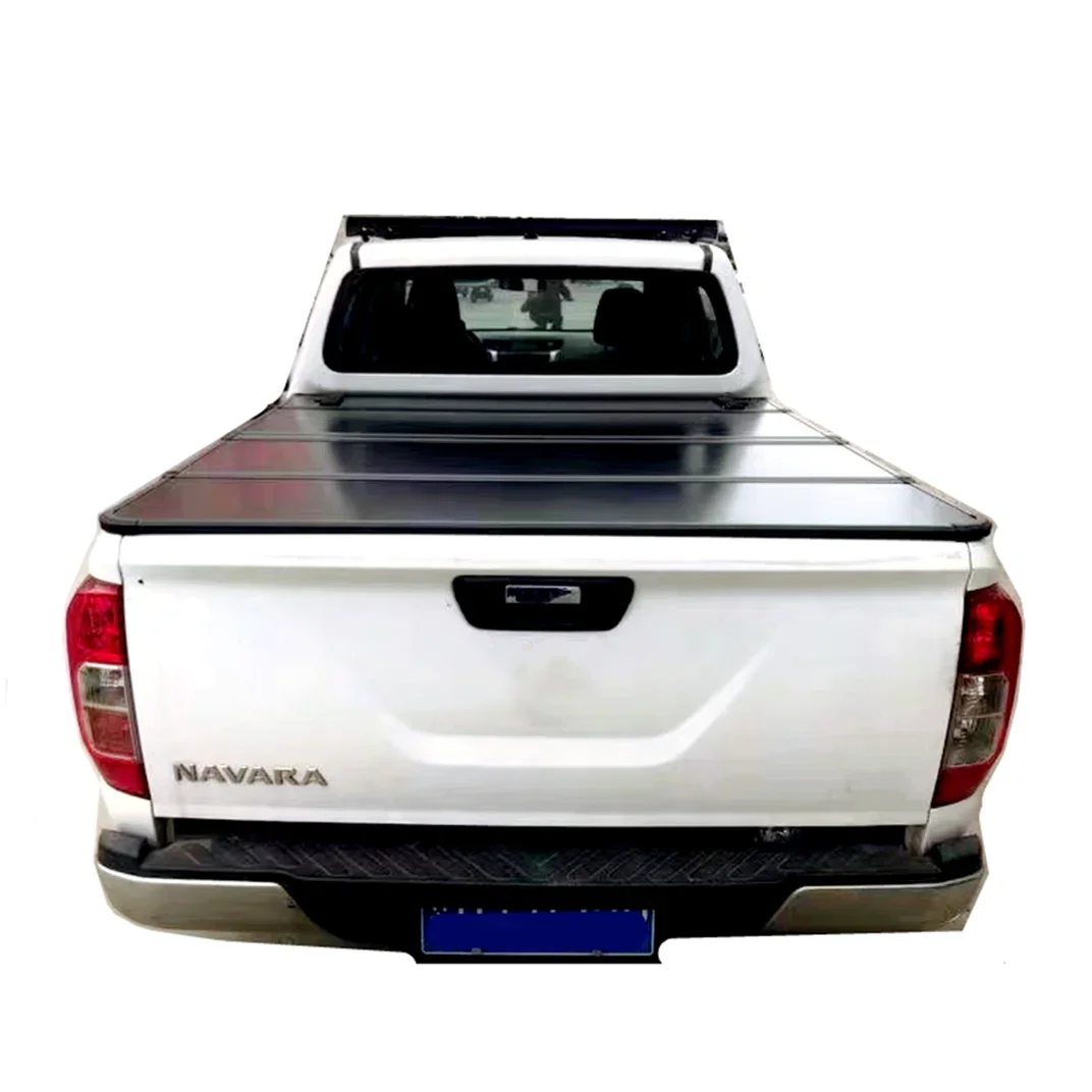 

pick up truck bed Cover hard tonneau cover 4 FOLD Aluminum Alloy For hilux triton d-max navara